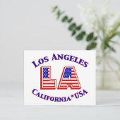 Los Angeles USA Patriotic Red, White & Blue Logo Briefkaart (Staand voorkant)