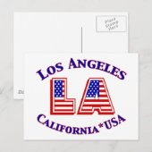 Los Angeles USA Patriotic Red, White & Blue Logo Briefkaart (Voorkant / Achterkant)