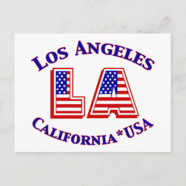 Los Angeles USA Patriotic Red, White & Blue Logo Briefkaart