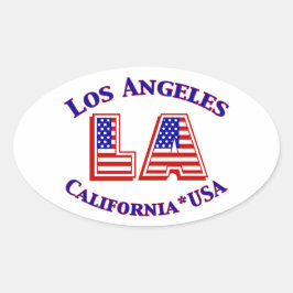 Los Angeles USA Patriottische Ovale Logo Ovale Sticker