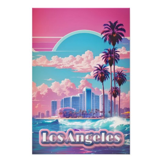 Los Angeles Vaporwave Reizen Perfect Poster (Voorkant)