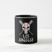 Los Angeles Varsity Style Baseball Skull Gift Mok (Midden)