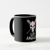 Los Angeles Varsity Style Baseball Skull Gift Mok (Voorkant links)