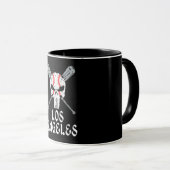 Los Angeles Varsity Style Baseball Skull Gift Mok (Voorkant rechts)