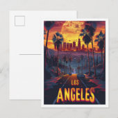 Los Angeles Verenigde Staten  Illustratie Reizen Briefkaart (Voorkant / Achterkant)