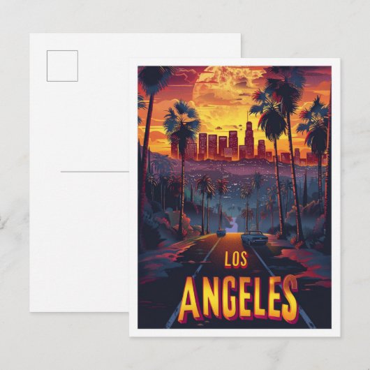 Los Angeles Verenigde Staten  Illustratie Reizen Briefkaart