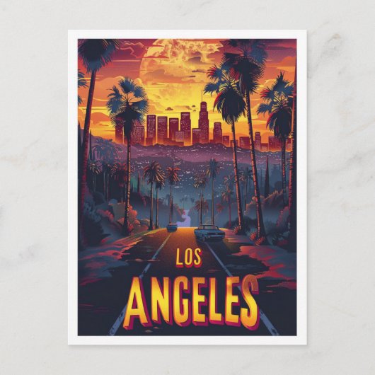 Los Angeles Verenigde Staten  Illustratie Reizen Briefkaart (Voorkant)