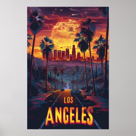 Los Angeles Verenigde Staten Illustratie Reizen Poster (Voorkant)