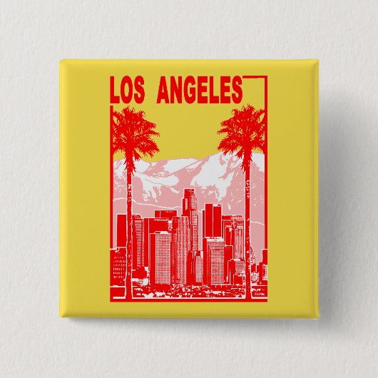 Los Angeles Vierkante Button 5,1 Cm (Voorkant)