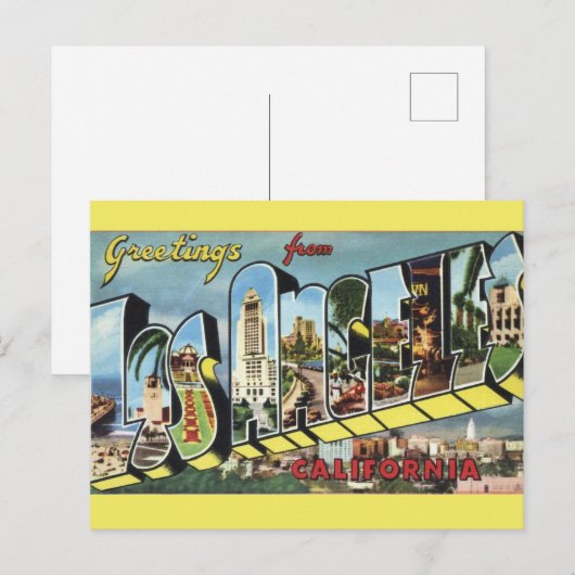 Los Angeles Vintage Briefkaart (Voorkant / Achterkant)