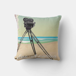 Los angeles vintage camera strand reisposter kussen