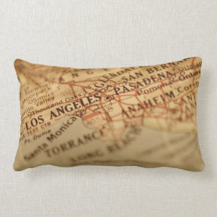 Los Angeles Vintage Kaart Lenden Kussen