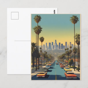 Los Angeles vintage poster Briefkaart