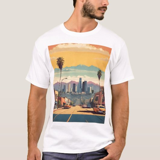 Los Angeles vintage poster T-shirt (Voorkant)