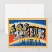 Los Angeles Vintage Travel Briefkaart teruggezet (Voorkant / Achterkant)