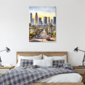 Los Angeles watercolor kunst Canvas Afdruk (Insitu (Slaapkamer))