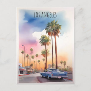 Los Angeles waterverf kunst Briefkaart