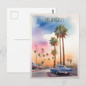 Los Angeles waterverf kunst Briefkaart (Voorkant / Achterkant)