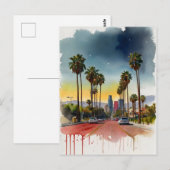 Los Angeles waterverf kunst Briefkaart (Voorkant / Achterkant)