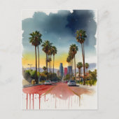 Los Angeles waterverf kunst Briefkaart (Voorkant)