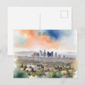 Los Angeles waterverf kunst Briefkaart (Voorkant / Achterkant)