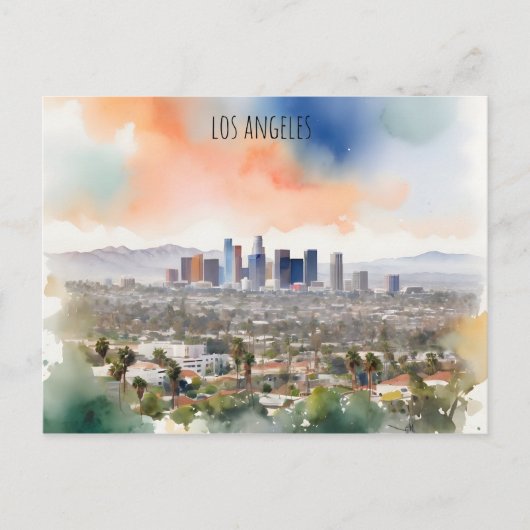 Los Angeles waterverf kunst Briefkaart (Voorkant)