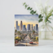 Los Angeles waterverf kunst Briefkaart (Staand voorkant)