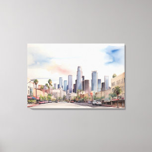 Los Angeles waterverf kunst Canvas Afdruk