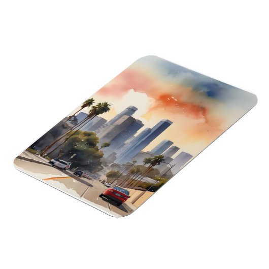 Los Angeles waterverf kunst Magneet (Linkerzijde)