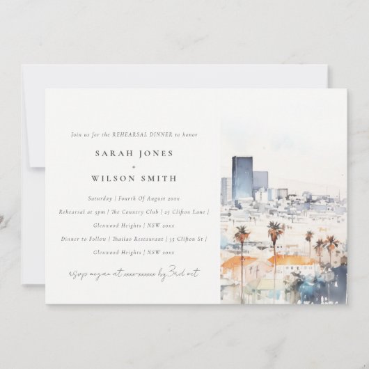 Los Angeles Waterverf repetitie diner Kaart (Voorkant)