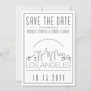 Los Angeles Wedding gestileerde Skyline sparen de  Kaart