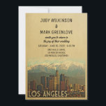 Los Angeles Wedding Invitation  Midden-Century Kaart<br><div class="desc">Een unieke  huwelijksuitnodiging voor Los Angeles met tonnen middeleeuwse charme met de skyline van de stad. Viel je bestemming in Los Angeles bruiloft met deze nette retro-Los Angeles huwelijksuitnodiging.</div>
