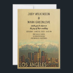 Los Angeles Wedding Invitation  Midden-Century Kaart<br><div class="desc">Een unieke  huwelijksuitnodiging voor Los Angeles met tonnen middeleeuwse charme met de skyline van de stad. Viel je bestemming in Los Angeles bruiloft met deze nette retro-Los Angeles huwelijksuitnodiging.</div>