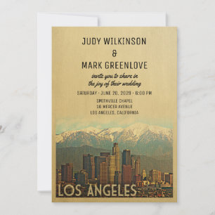 Los Angeles Wedding Invitation Midden-Century Kaart
