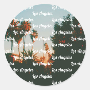 Los Angeles, West Hollywood Reis Souvenir Ronde Sticker