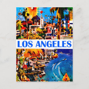Los Angeles westkust, VS, vintage reis Briefkaart
