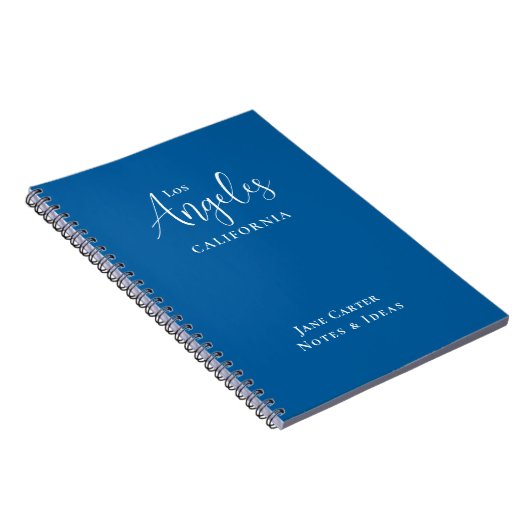 Los Angeles White Script Blauw Notitieboek (Rechterzijde)