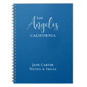 Los Angeles White Script Blauw Notitieboek (Voorkant)