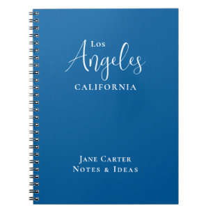 Los Angeles White Script Blauw Notitieboek