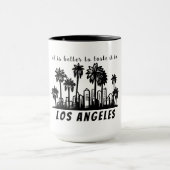 Los Angeles Zwart monochroom Logo met jouw tekst Mok (Midden)