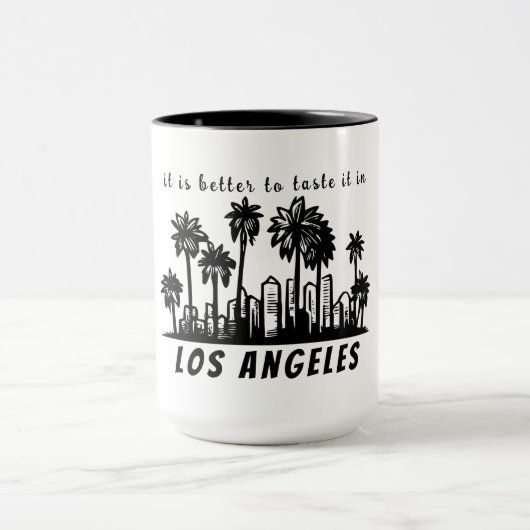 Los Angeles Zwart monochroom Logo met jouw tekst Mok (Midden)