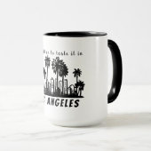 Los Angeles Zwart monochroom Logo met jouw tekst Mok (Voorkant rechts)