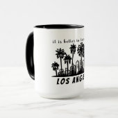 Los Angeles Zwart monochroom Logo met jouw tekst Mok (Voorkant links)