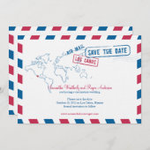 Los Cabos Mexico Air Mail Wedding Save the Date (Voorkant / Achterkant)
