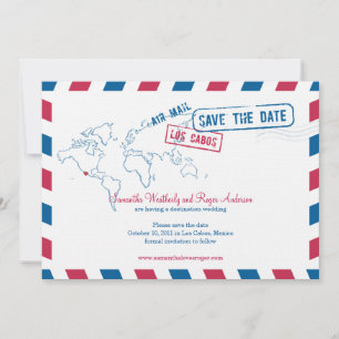 Los Cabos Mexico Air Mail Wedding Save the Date