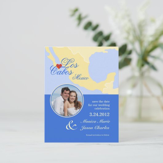 Los Cabos Mexico Bewaar de Datum Foto Aankondiging (Staand voorkant)