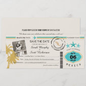 Los Cabos Mexico Save the Date Boarding Pass (Voorkant / Achterkant)