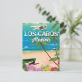 Los Cabos Mexico strandposter Briefkaart (Staand voorkant)