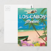 Los Cabos Mexico strandposter Briefkaart (Voorkant / Achterkant)