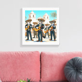 Los Coyotes Mariachi Canvas Afdruk (Insitu (Woonkamer))